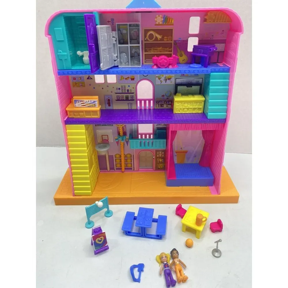 Polly Pocket‎ Pollyville Mighty Middle School w Accessories Great Play Set